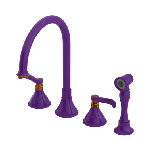 Rubinet Widespread Kitchen Set with Hand Spray Purple Haze