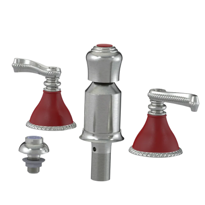 Rubinet Bidet Fitting with Spray, Diverter, and Vacum Breaker (Less Drain) Satin Nickel