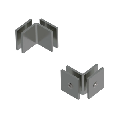 Rubinet 90 Glass to Glass Open Face Satin Nickel