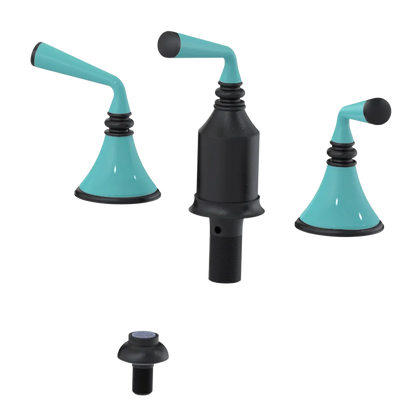 Rubinet Bidet Fitting with Spray, Diverter, and Vacum Breaker (Less Drain) Matt Black