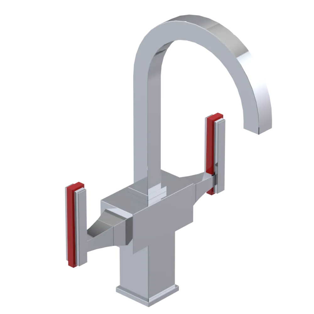 Rubinet Single Hole Dual Handle Lav. Set. (less drain) Chrome