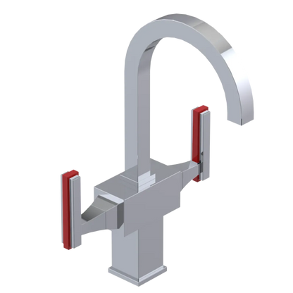 Rubinet Single Hole Dual Handle Lav. Set. (less drain) Chrome