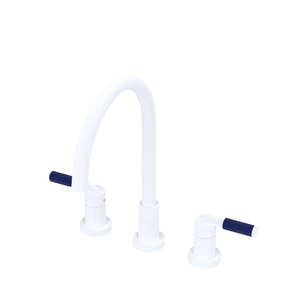 Rubinet Widespread Kitchen Set Matt White