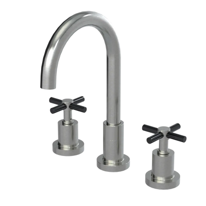 Rubinet Widespread Kitchen Set with LaSalle Spout Satin Nickel