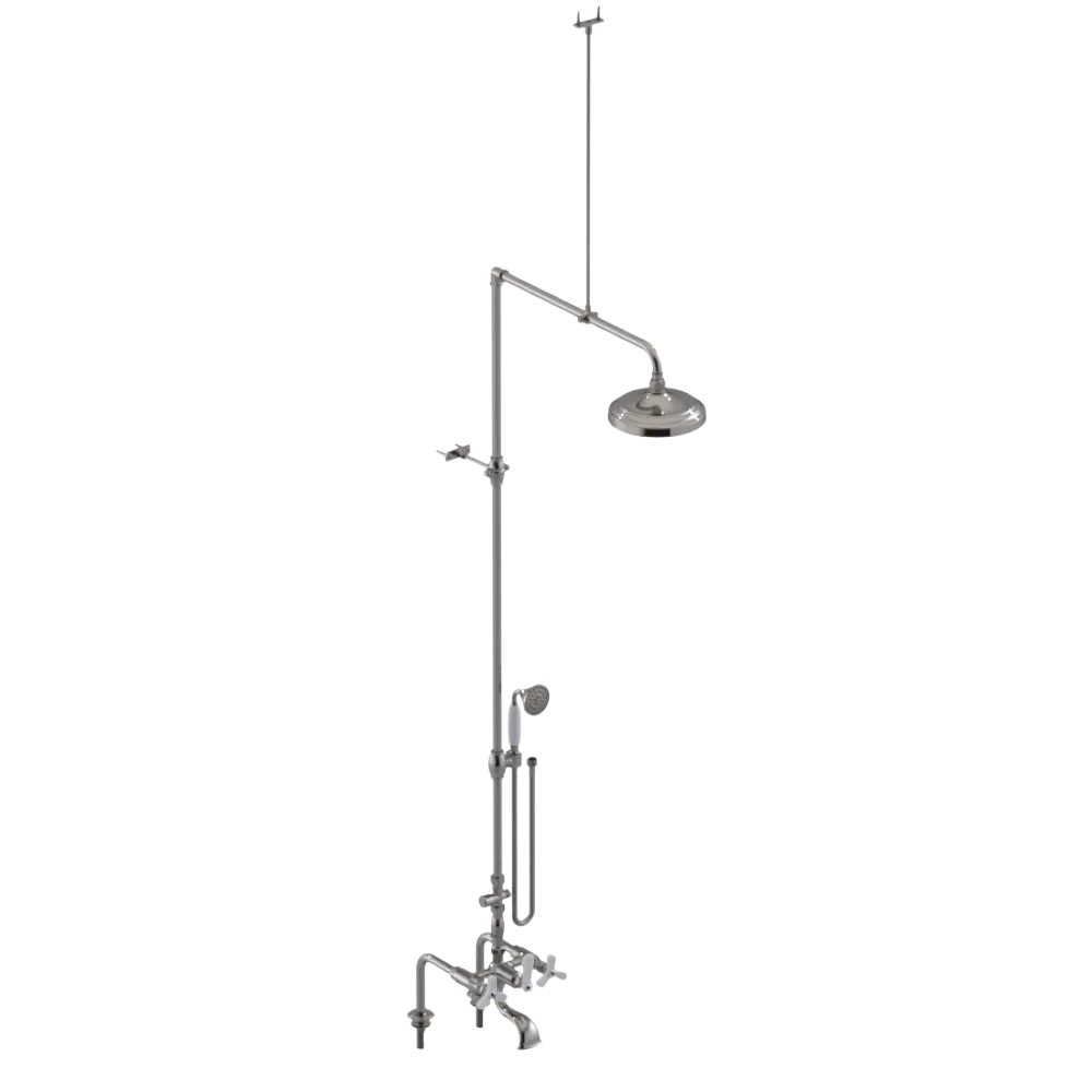 Rubinet Deck Mount Tub & Shower with Hand Held Shower Polished Nickel