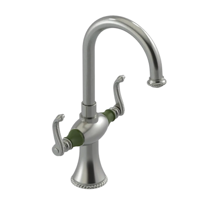Rubinet Single Hole Dual Handle Lav. Set. (less drain) Satin Nickel