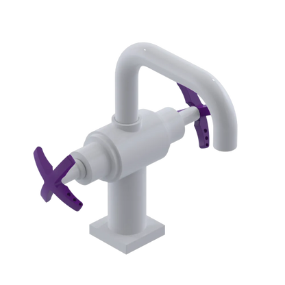 Rubinet Single Hole Dual Handle Lav. Set. with Genesis spout (less drain) White