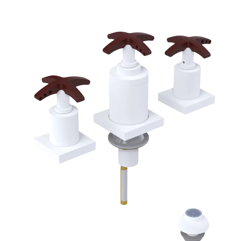 Rubinet Bidet Fitting with Spray, Diverter, and Vacuum Breaker (less drain) Matt White