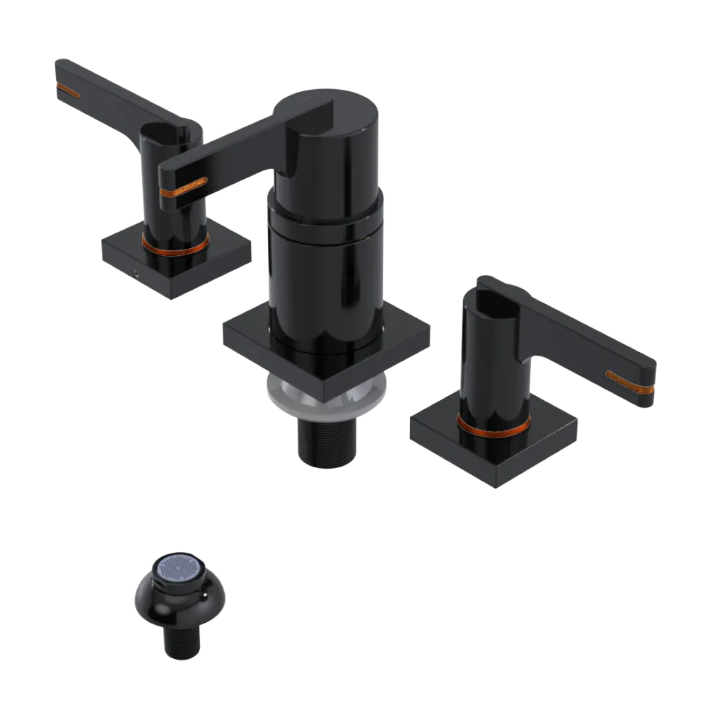 Rubinet Bidet Fitting with Spray, Diverter, and Vacum Breaker (Less Drain) Black