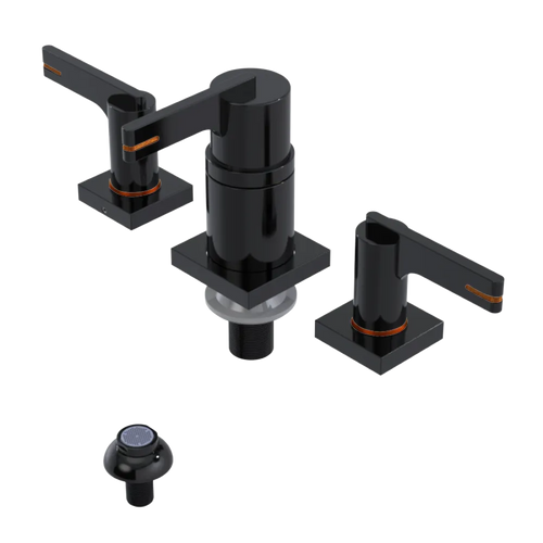 Rubinet Bidet Fitting with Spray, Diverter, and Vacum Breaker (Less Drain) Black