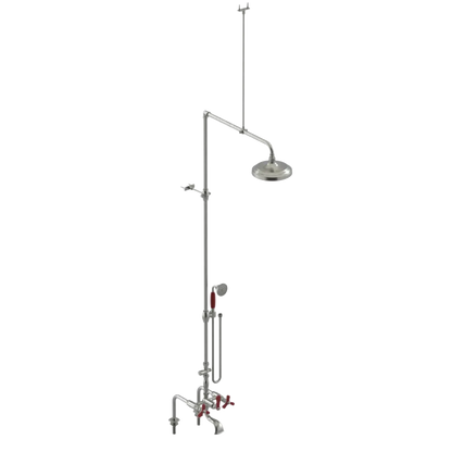 Rubinet Deck Mount Tub & Shower with Hand Held Shower Satin Nickel