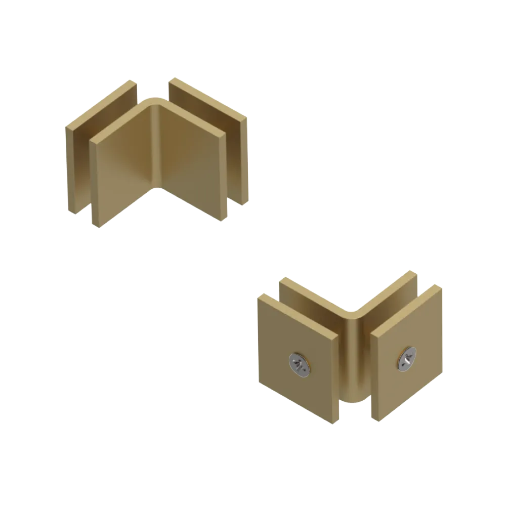 Rubinet 90 Glass to Glass Open Face Satin Brass