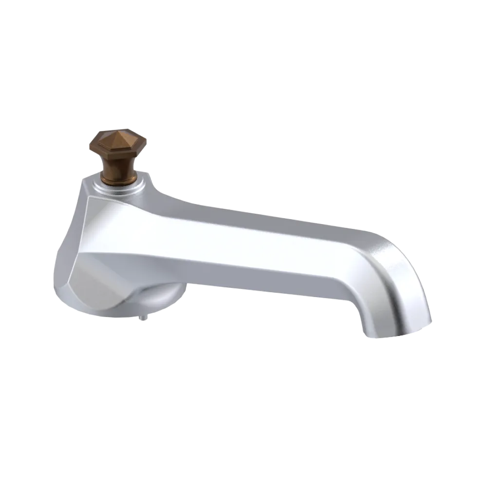 Rubinet Tub Filler Spout Deck Mount Satin Chrome