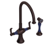 Rubinet Two Handle Single Hole Kitchen Set with Hand Spray Tuscan Brass
