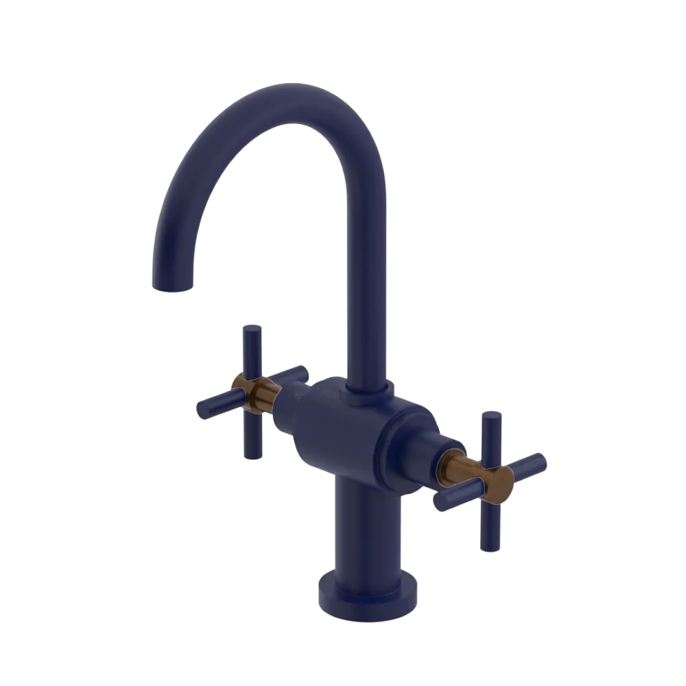 Rubinet Single Hole Dual Handle Lav. Set with LaSalle Spout (less drain) Midnight Blue