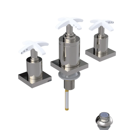 Rubinet Bidet Fitting with Spray, Diverter, and Vacuum Breaker (less drain) Polished Nickel