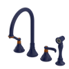 Rubinet Widespread Kitchen Set with Hand Spray Midnight Blue