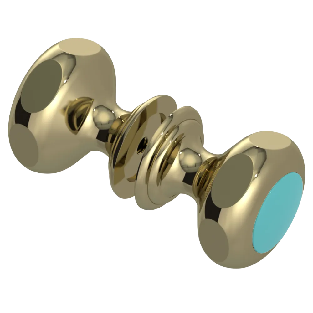 Rubinet Shower Door Knob (set) Natural Brass
