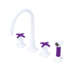 Rubinet Widespread Kitchen Set with Hand Spray Matt White