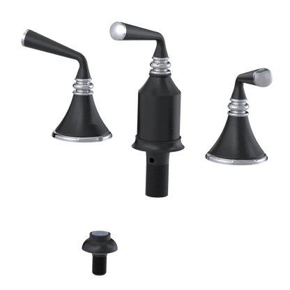 Rubinet Bidet Fitting with Spray, Diverter, and Vacum Breaker (Less Drain) Matt Black