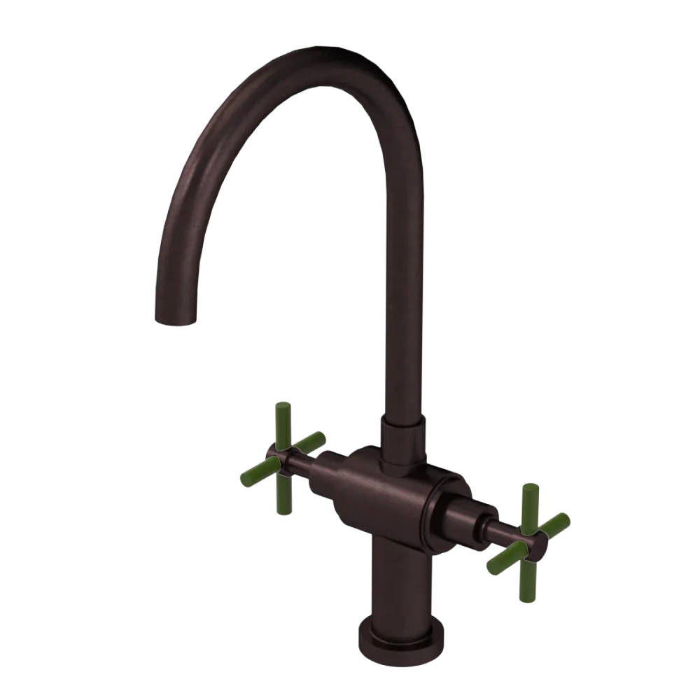 Rubinet Two Handle Single Hole Kitchen Set with LaSalle Spout Oil Rubbed Bronze