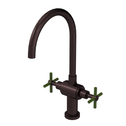 Rubinet Two Handle Single Hole Kitchen Set with LaSalle Spout Oil Rubbed Bronze