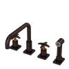 Rubinet Widespread Kitchen Set with Genesis Spout with Hand Spray Oil Rubbed Bronze