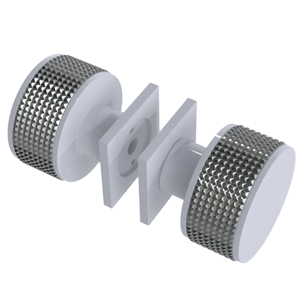 Rubinet Shower Door Knob (set) White