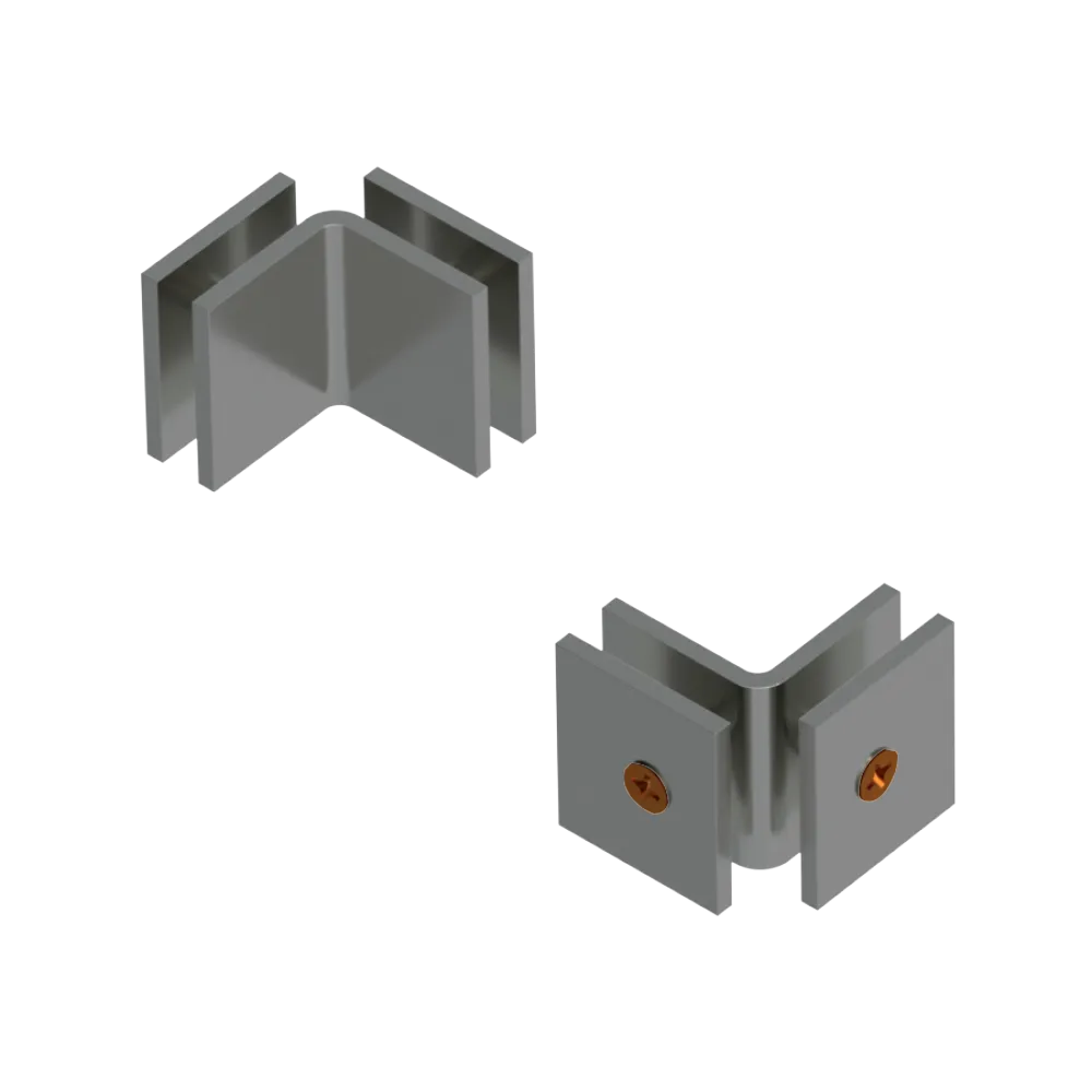 Rubinet 90 Glass to Glass Open Face Satin Nickel