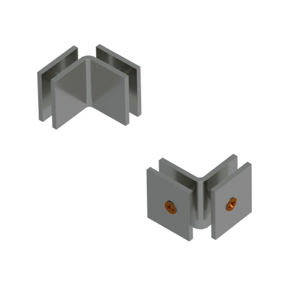 Rubinet 90 Glass to Glass Open Face Satin Nickel