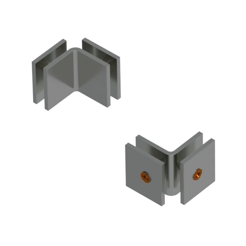 Rubinet 90 Glass to Glass Open Face Satin Nickel