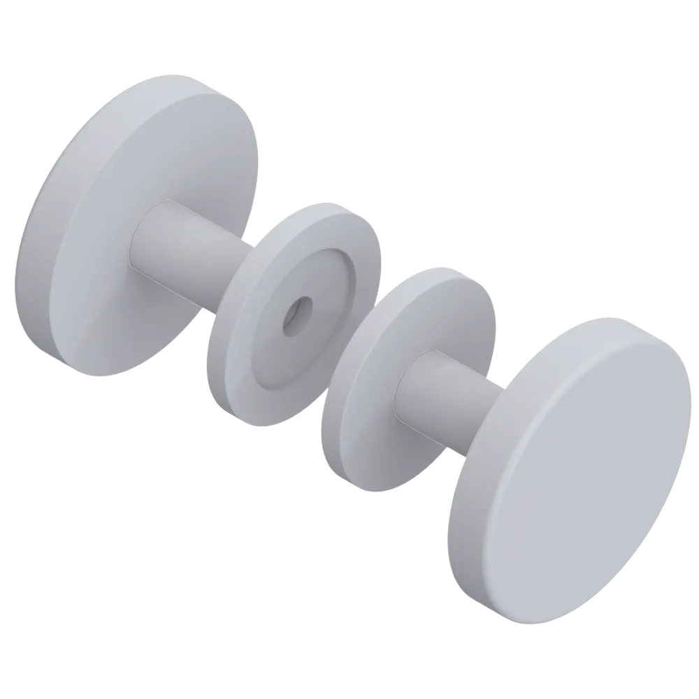 Rubinet Shower Door Knob (set) Matt White