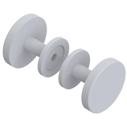 Rubinet Shower Door Knob (set) Matt White