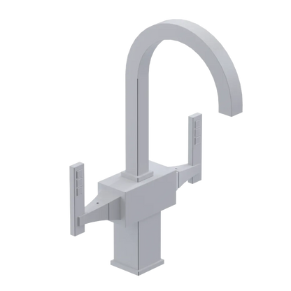 Rubinet Single Hole Dual Handle Lav. Set. (less drain) White