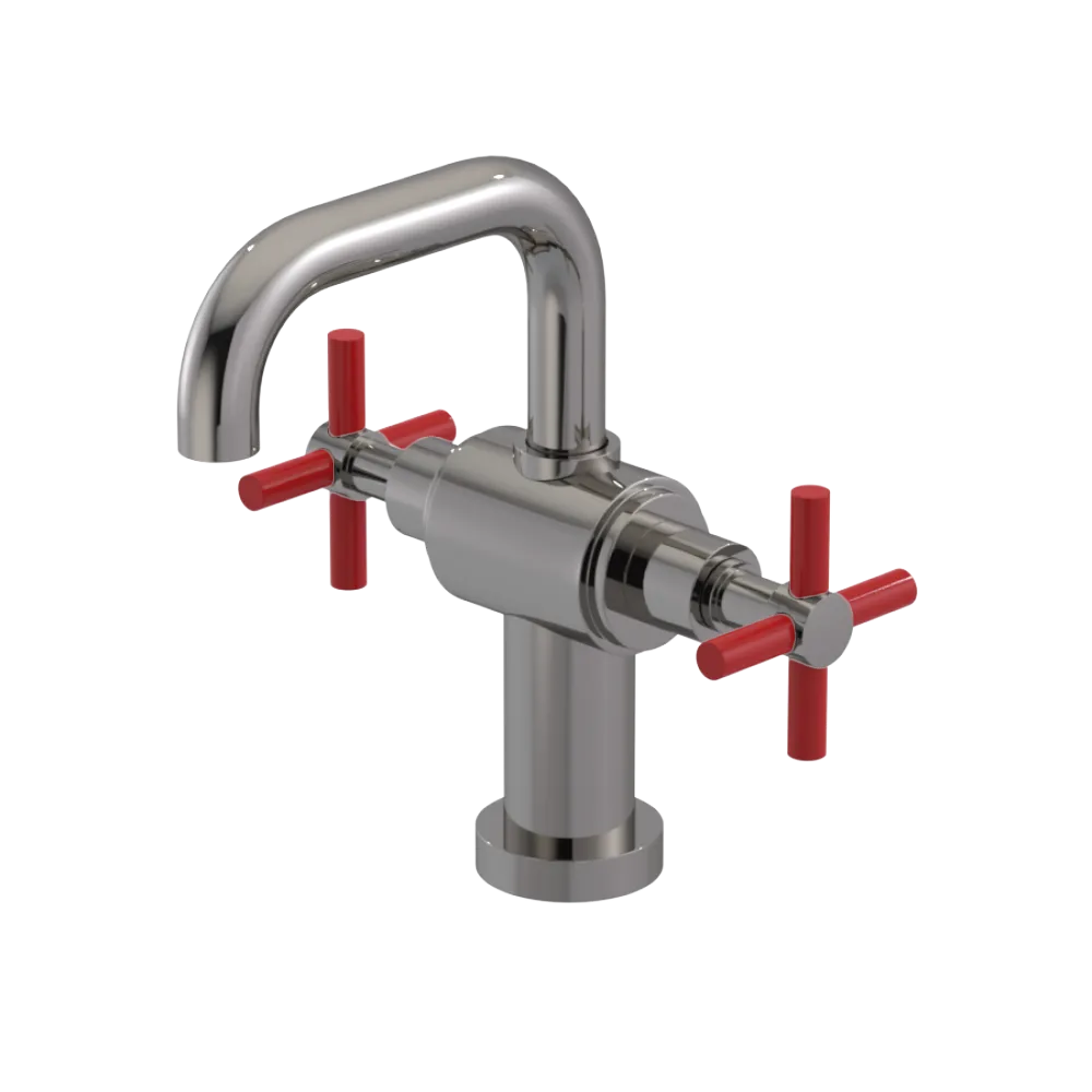 Rubinet Single Hole Dual Handle Lav. Set. (less drain) Polished Nickel