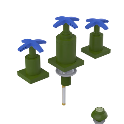 Rubinet Bidet Fitting with Spray, Diverter, and Vacuum Breaker (less drain) Green Envy