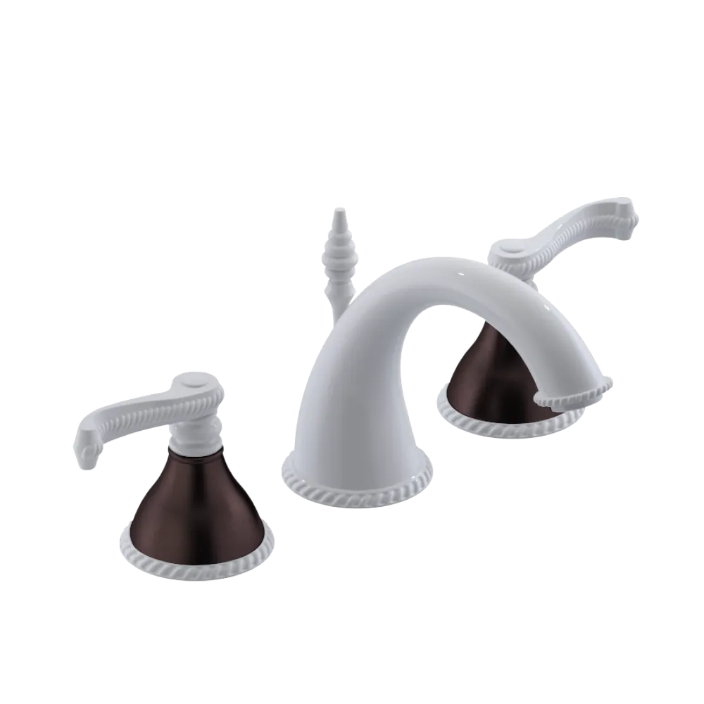 Rubinet Widespread Lav. Set. (less drain) White