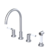 Rubinet Widespread Kitchen Set with Hand Spray Satin Chrome