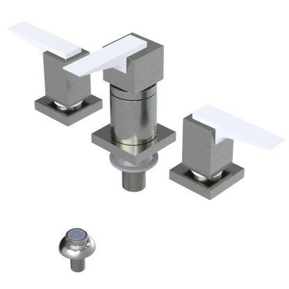 Rubinet Bidet Fitting with Spray, Diverter, and Vacuum Breaker (less drain) Satin Nickel