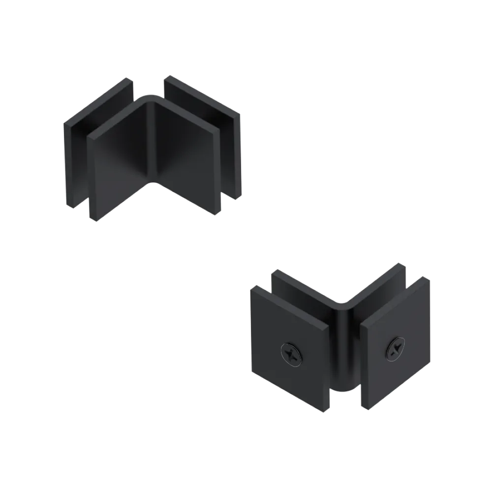 Rubinet 90 Glass to Glass Open Face Matt Black