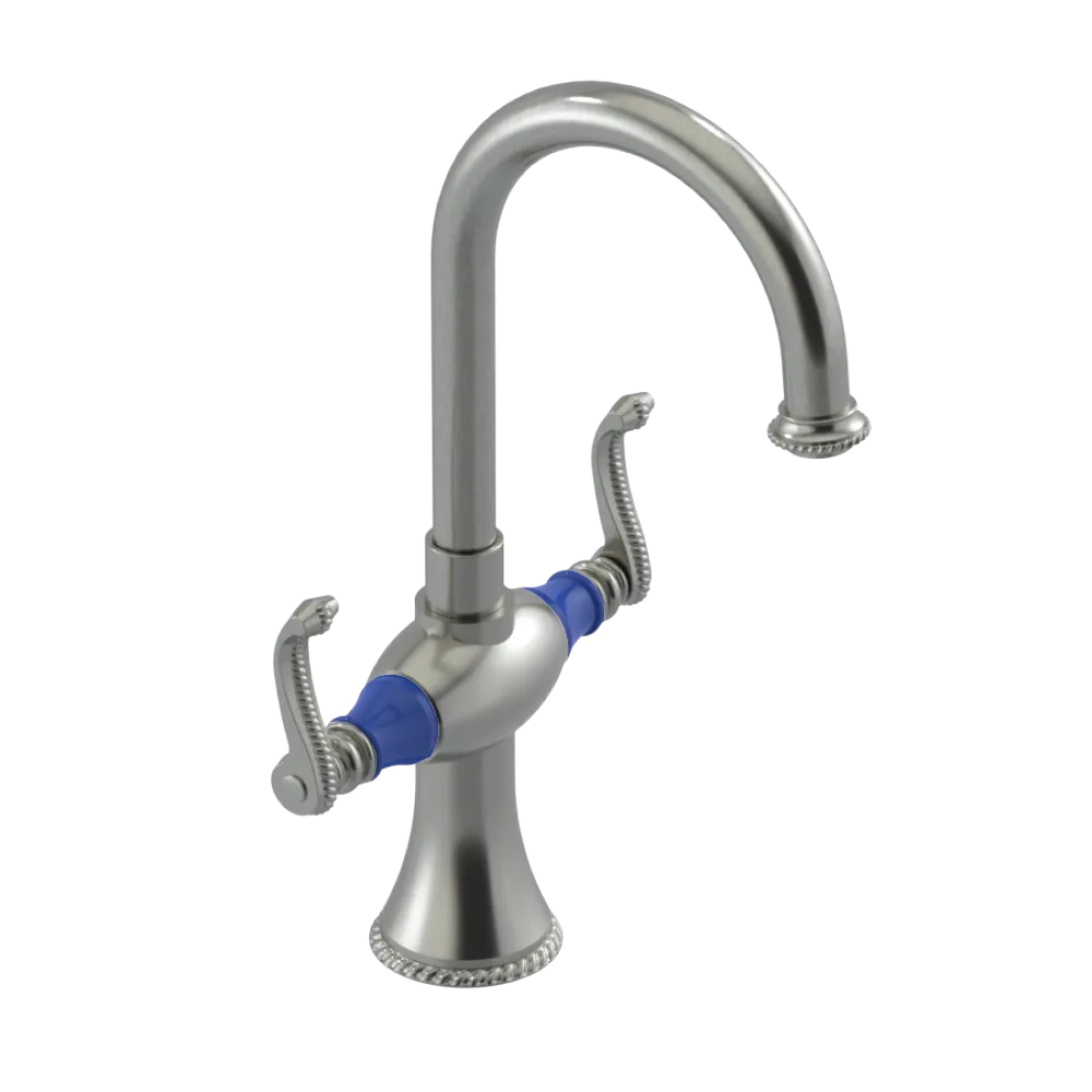 Rubinet Single Hole Dual Handle Lav. Set. (less drain) Satin Nickel
