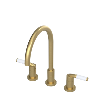 Rubinet Widespread Kitchen Set Satin Brass