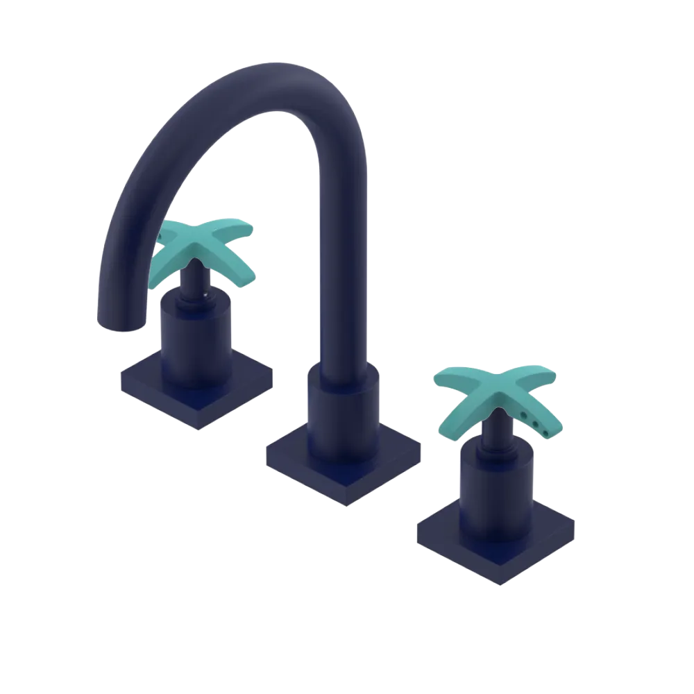Rubinet Widespread Lav. Set. (less drain) Midnight Blue