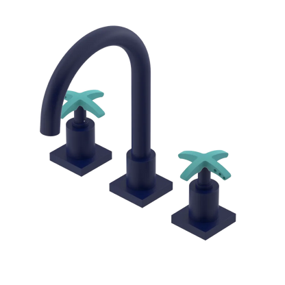 Rubinet Widespread Lav. Set. (less drain) Midnight Blue
