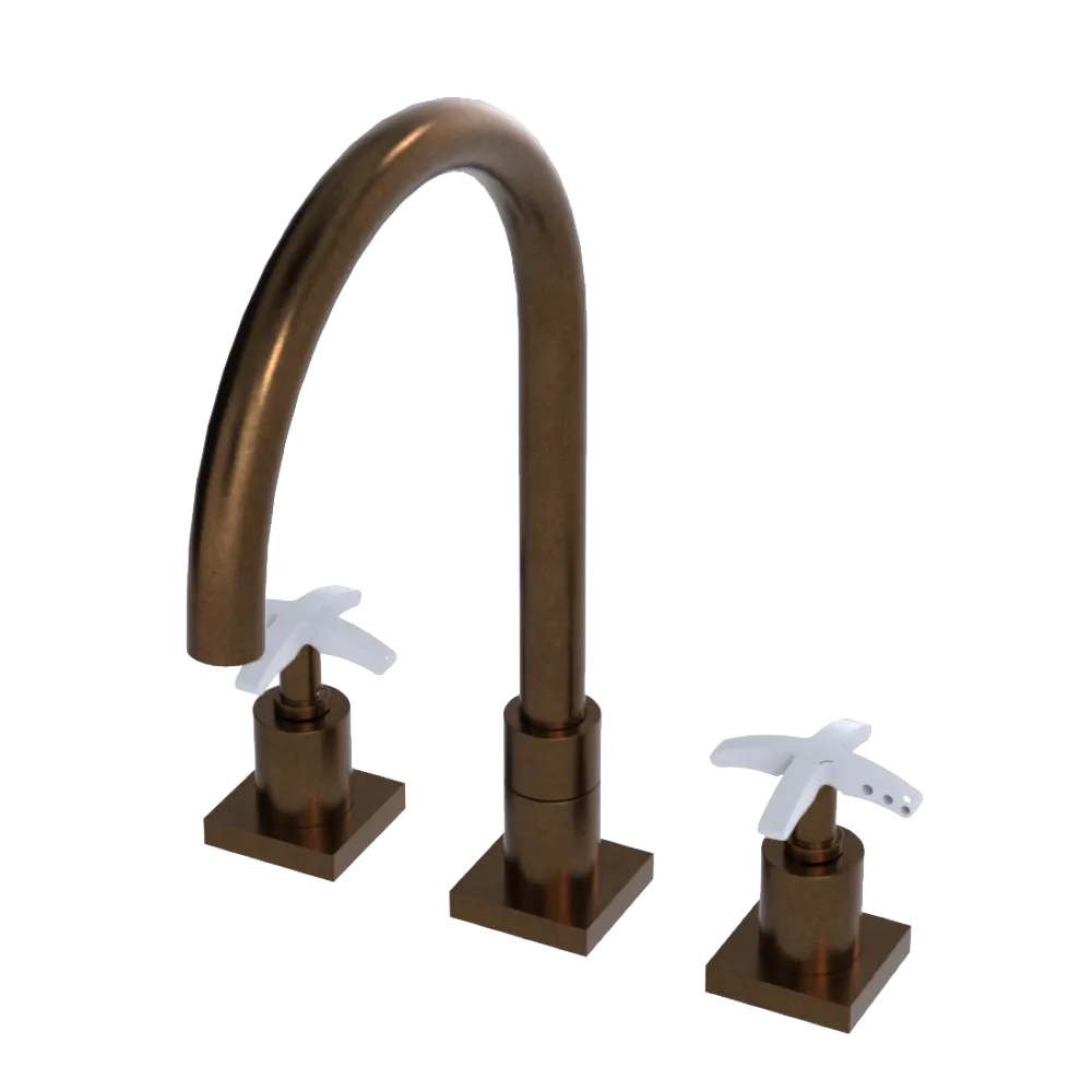 Rubinet Widespread Kitchen Set Tuscan Brass