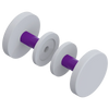 Rubinet Shower Door Knob (set) Matt White