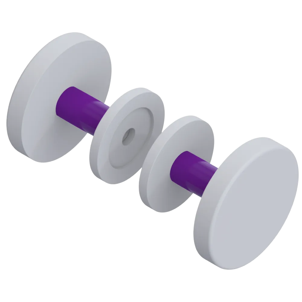 Rubinet Shower Door Knob (set) Matt White