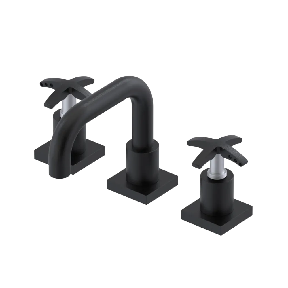 Rubinet Widespread Lav. Set. with Genesis spout (less drain) Matt Black