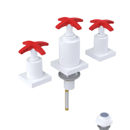 Rubinet Bidet Fitting with Spray, Diverter, and Vacuum Breaker (less drain) White