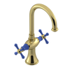 Rubinet Single Hole Dual Handle Lav. Set. (less drain) Natural Brass